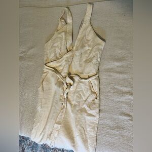 NWT Anthropologie cream jumpsuit
